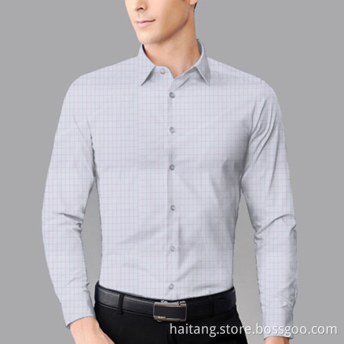 Check Microfiber fabric Uniform Fabric Sedate Shirt Textile